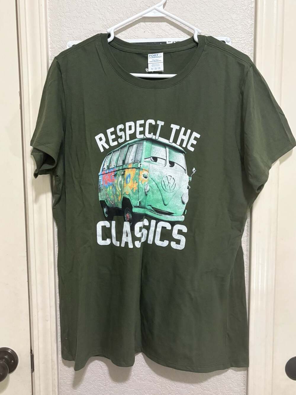 Disney Pixar Cars Fillmore Respect The Classics T-Shirt Olive Green XL